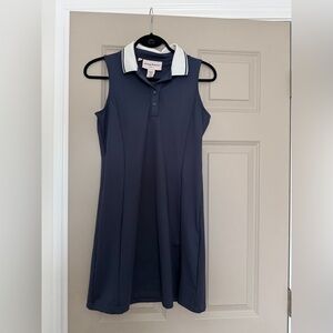 Tommy Bahama Women’s Navy Sleeveless Golf Dress with White Collar